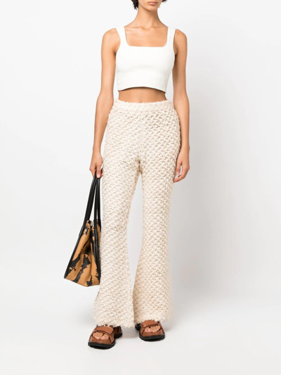 Rokh Off-white Flared Lounge Pants In Neutrals