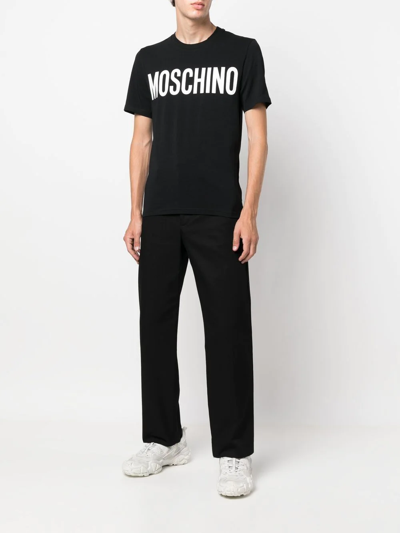 Shop Moschino Logo-print Short-sleeve T-shirt In Black