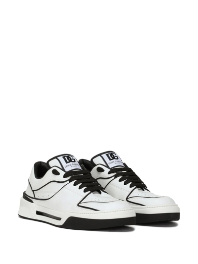 Shop Dolce & Gabbana New Roma Leather Sneakers In White