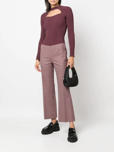 P.a.r.o.s.h Checkered Straight Tube Casual Pants In Red