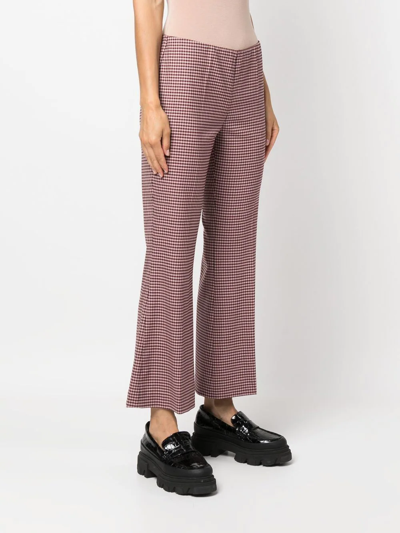 P.a.r.o.s.h Checkered Straight Tube Casual Pants In Red