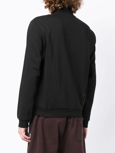 Shop Ea7 Zip-front Logo-print Sweatshirt In Black