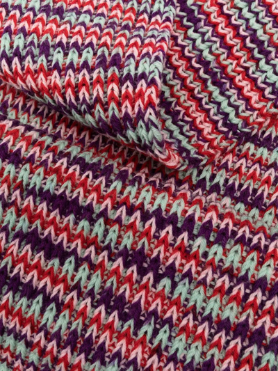 Shop Missoni Purl-knit Striped Scarf In Pink