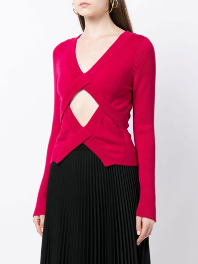 Shop Antonio Marras Cut-out Virgin Wool Jumper In Pink