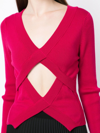 Shop Antonio Marras Cut-out Virgin Wool Jumper In Pink