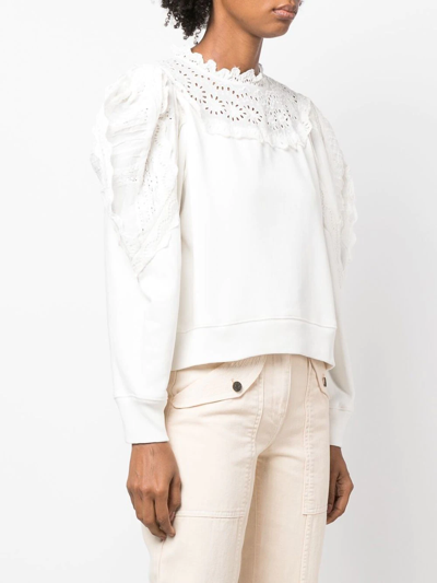 Shop Sea Broderie Anglaise Blouse In White