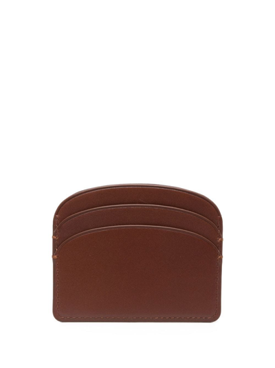 Shop Apc Foil-print Cardholder In Brown