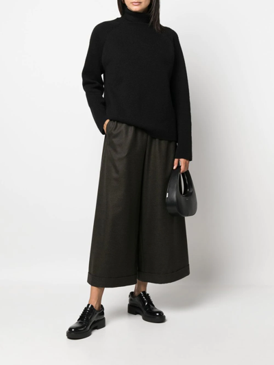 Daniela Gregis Houndstooth Wide-leg Trousers In Black