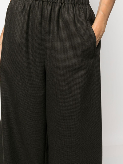 Daniela Gregis Houndstooth Wide-leg Trousers In Black