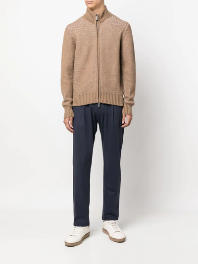 Herno Suede-effect Drawstring Pants In Blue
