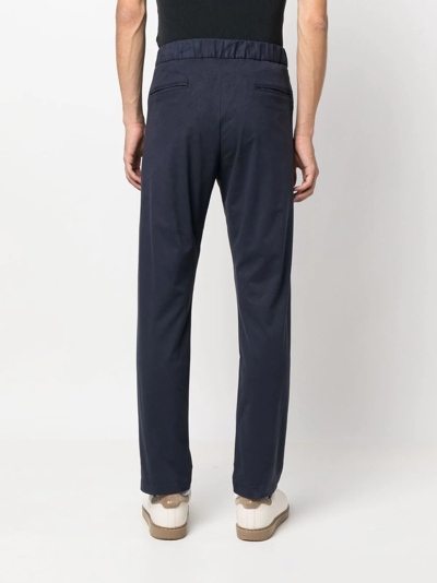 Herno Suede-effect Drawstring Pants In Blue