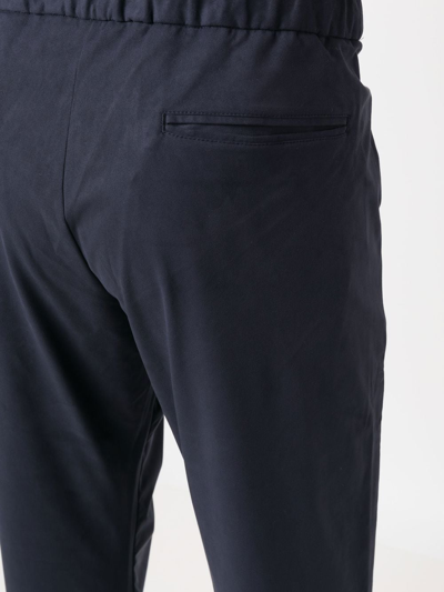 Herno Suede-effect Drawstring Pants In Blue