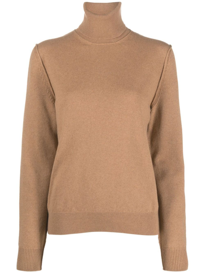 Shop Maison Margiela Roll-neck Cashmere Jumper In Neutrals