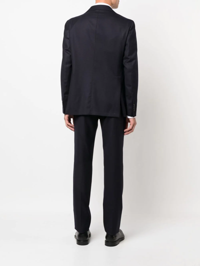 Tagliatore Single-breasted Virgin Wool Suit In Blue