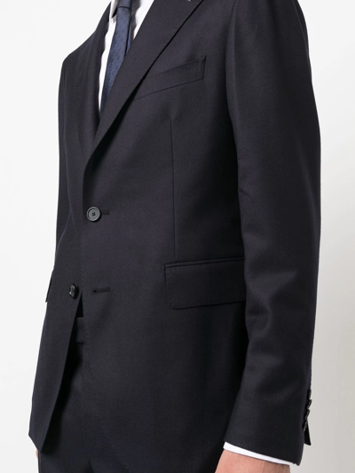 Shop Tagliatore Single-breasted Virgin Wool Suit In Blue