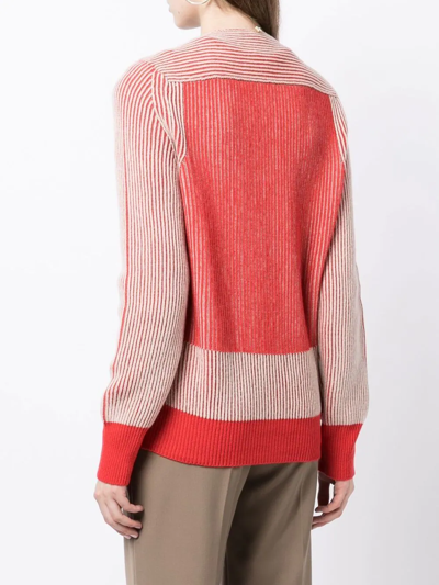 Shop Lorena Antoniazzi Ribbed Button-up Cardigan In Red