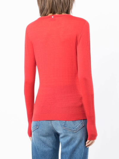 Shop Lorena Antoniazzi Glitter-star Detail Knit Jumper In Red