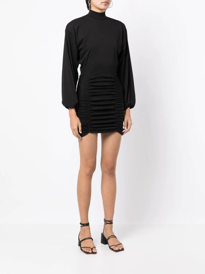 Shop Dondup Ruched-detail Mini Dress In Black
