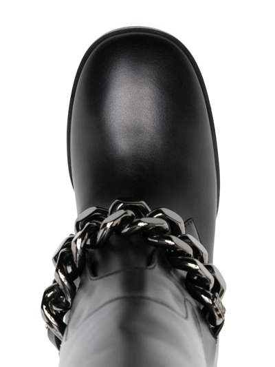 Casadei Varenne 100mm Chain-link Trim Boots In Black