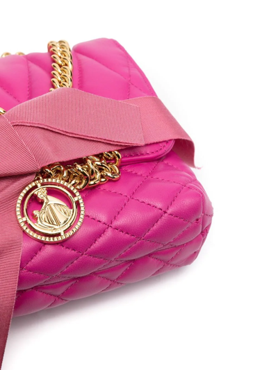 Shop Lanvin Quilted Leather Shoulder Bag In Pink