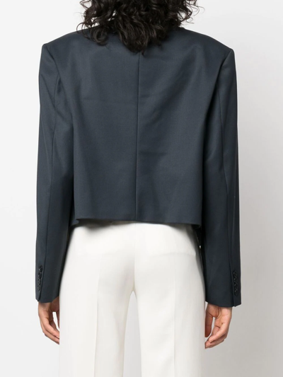 Low Classic Asymmetric Wool-blend Jacket In Blue