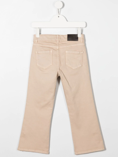 Shop Brunello Cucinelli Flared Cropped-leg Trousers In Neutrals