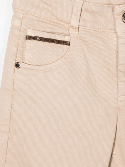 Shop Brunello Cucinelli Flared Cropped-leg Trousers In Neutrals