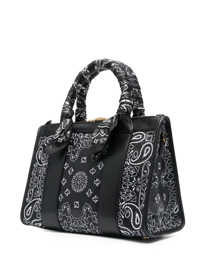 Shop Amiri Mini City Bandana Tote Bag In Black