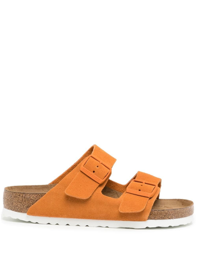 Shop Birkenstock Arizona Suede Sandals In Orange