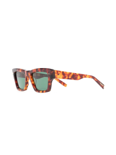 Shop Valentino Rockstud Square-frame Sunglasses In Brown