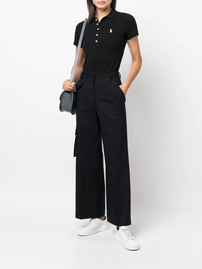 Polo Ralph Lauren Julie Cotton Polo Shirt In Black