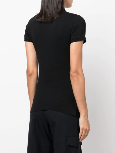 Shop Polo Ralph Lauren Julie Slim Polo Shirt In Black