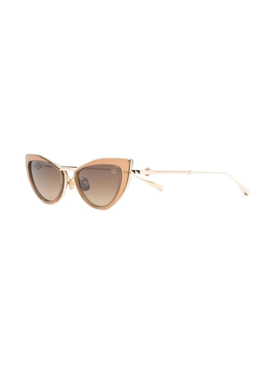 Shop Valentino Cat-eye Sunglasses In Gold