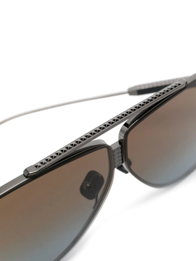 Shop Valentino Rockstud Pilot-frame Sunglasses In Black