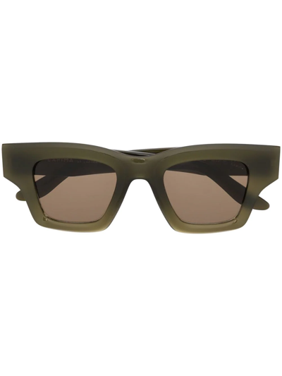 Shop Lapima Square Tinted Sunglasses In Green