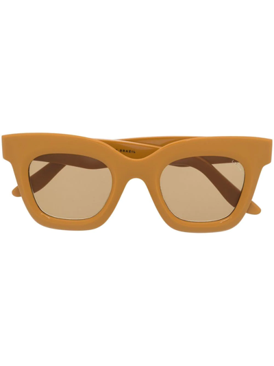 Shop Lapima Square-frame Sunglasses In Yellow