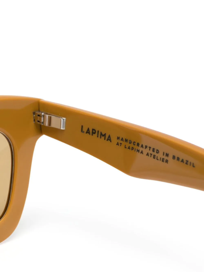 Shop Lapima Square-frame Sunglasses In Yellow
