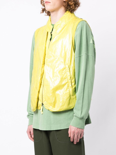 Shop Stone Island Shadow Project Zip-up Hooded Gilet In Green