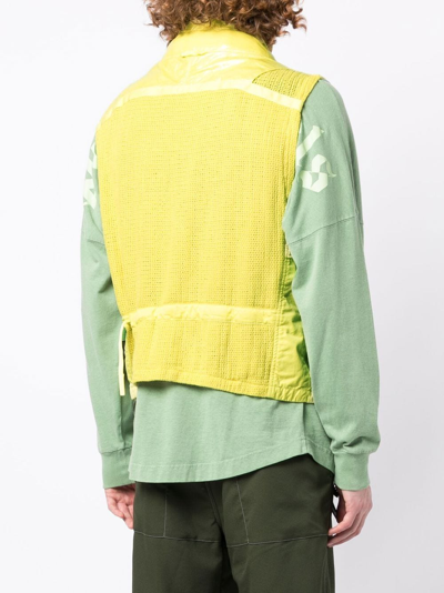 Shop Stone Island Shadow Project Zip-up Hooded Gilet In Green