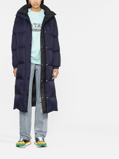 Yves Salomon Reversible Puffer Coat In Blue
