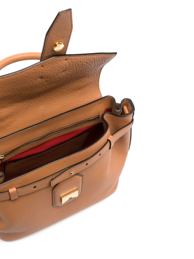 Lancel Charlie Leather Tote Bag In Brown
