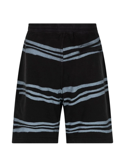 Shop Supreme X Stone Island Warp Stripe Shorts In Black