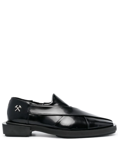 Shop Gmbh Chappal Patent Loafers In Black