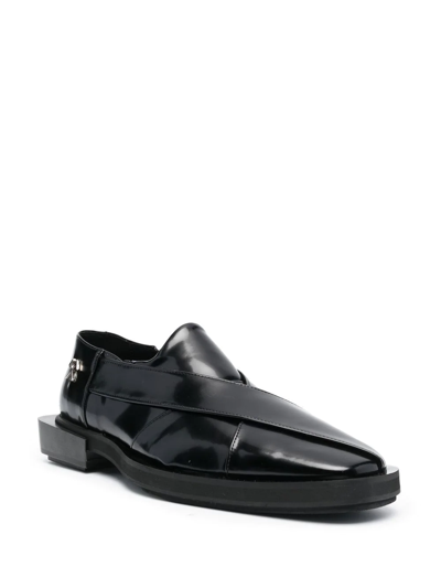 Shop Gmbh Chappal Patent Loafers In Black