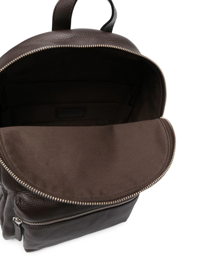 Orciani Logo-plaque Leather Backpack In Brown