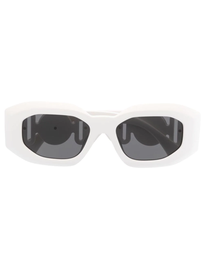 Versace Medusa Oval-frame Sunglasses In White