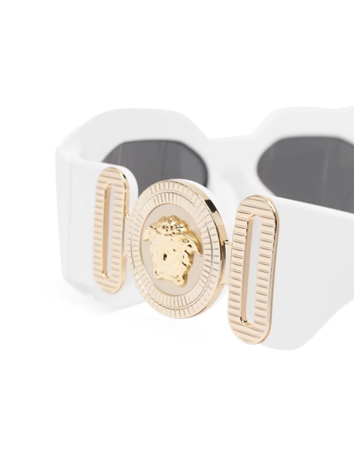 Versace Medusa Oval-frame Sunglasses In White