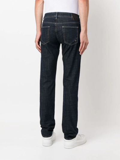 Shop Incotex Mid-rise Straight-leg Jeans In Blue