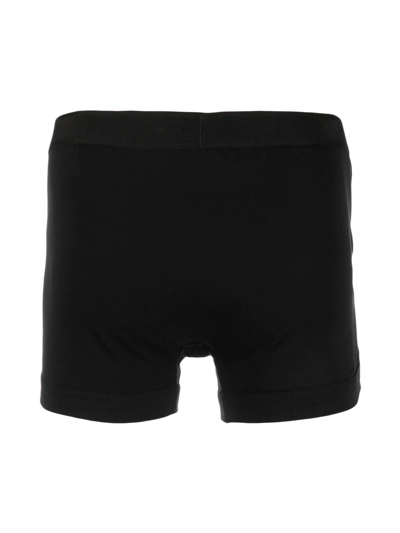 Shop Tom Ford Logo-waistband Cotton-stretch Boxer Shorts In Black