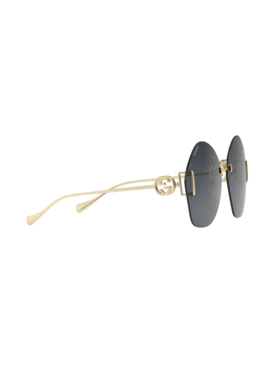 Shop Gucci Oversized-frame Sunglasses In Gold